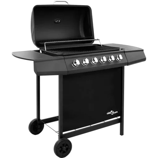 Gasgrill mit 6 Brennern schwarz