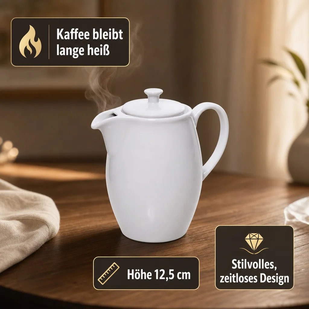 Kaffeekanne, Kännchen - 0.6 ml, Porzellan