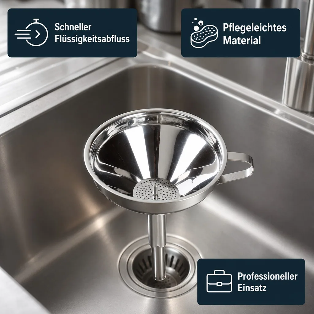 Restetrichter für Spülbecken, Edelstahl
