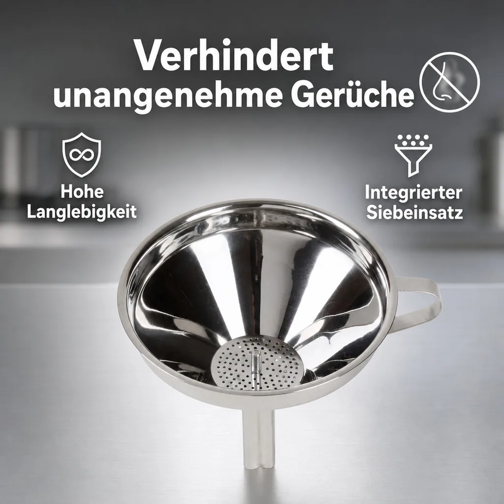 Restetrichter für Spülbecken, Edelstahl