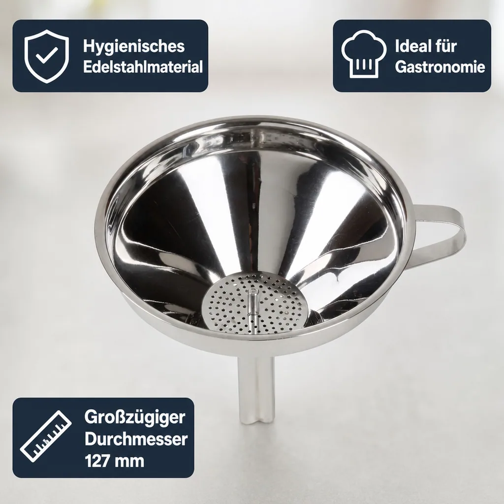 Restetrichter für Spülbecken, Edelstahl