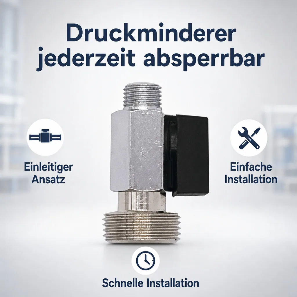 Absperrventil, Absperrhahn für Druckminderer, 1-leitig