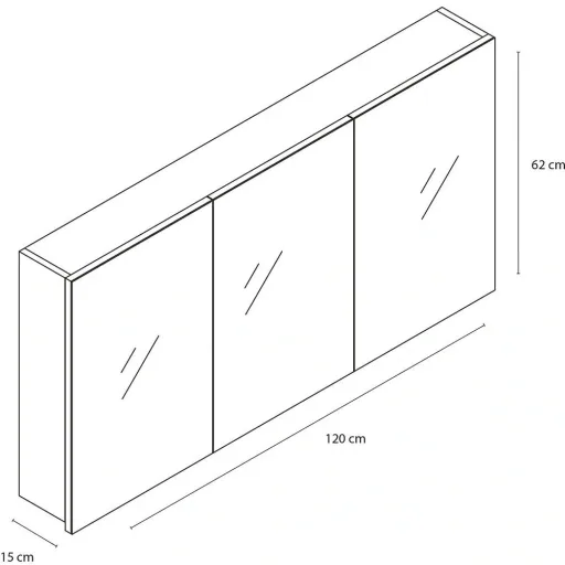 Concept Spiegelschrank 120cm Weiss fsc