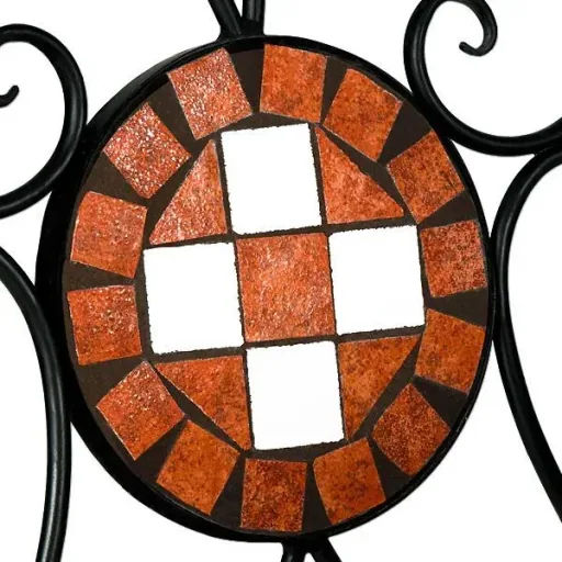 Mosaikstuhl GERNIKA mit Metallgestell und klappbarem 2er-Set