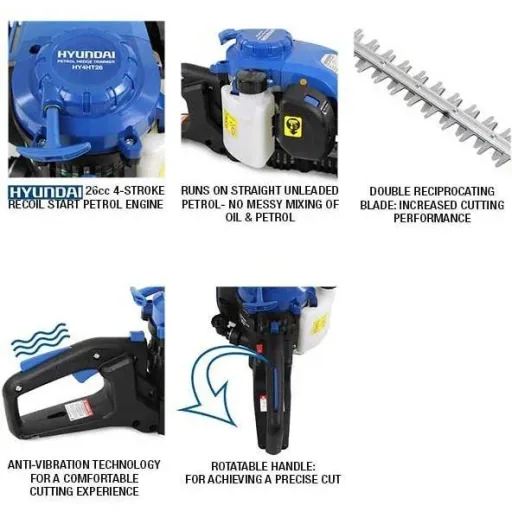 26cc Benzin-Heckenschere mit 4-Takt-Benzinmotor