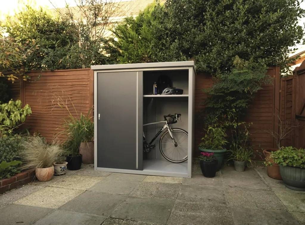 Trimetals Geräteschrank Guardian D63 176×98×187 cm Anthrazit – Aluzink-Stahl, 2 Schiebetüren