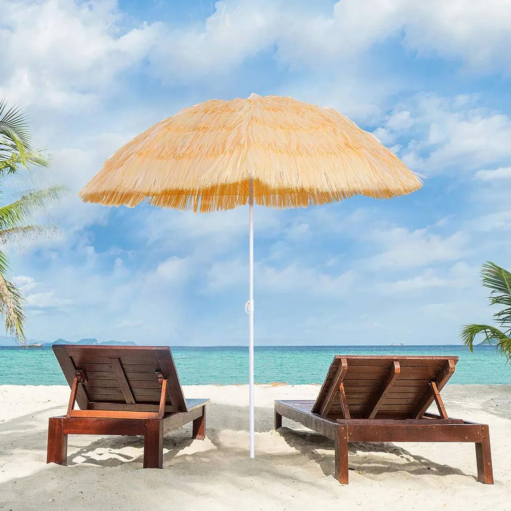 Sonnenschirm Strandschirm Hawaiischirm Ø 160 cm beige