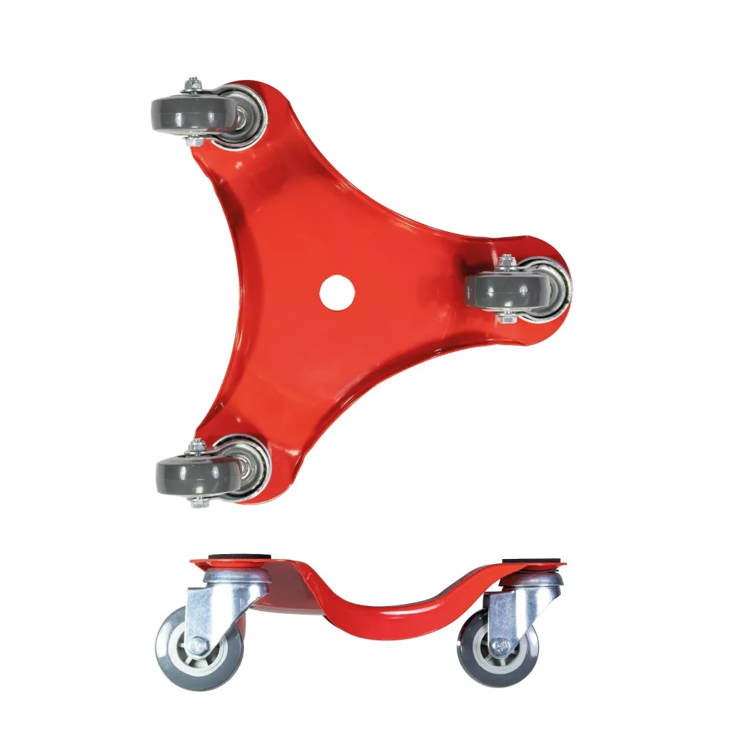 Transporthilfe MM 1196, 25 x 25 x 7,5 mm, softe Rollen Ø 50 mm, Stahl beschichtet, rot, Tragkraft 100 kg