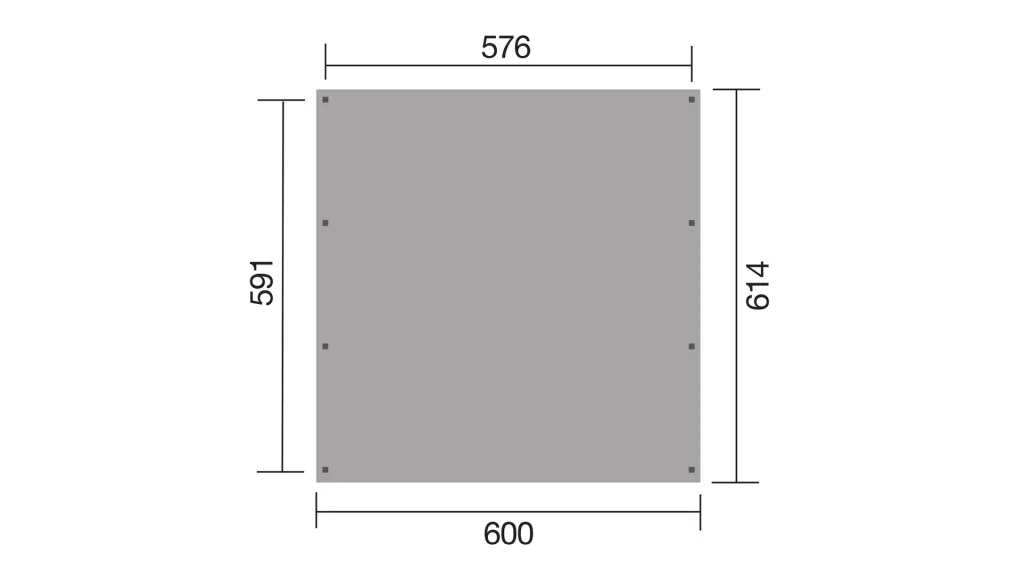 Doppelcarport 609 Gr. 1, 600 x 614 x 240 cm, kesseldruckimprägniert mit Trapezblech-Dach