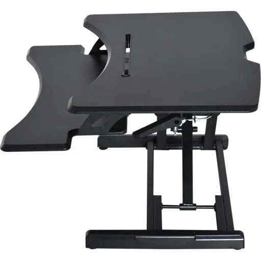 Höhenverstellbar Sitz-Steh-Schreibtisch Stehschreibtisch Schwarz L76 x B68 x H(12,5-42) cm