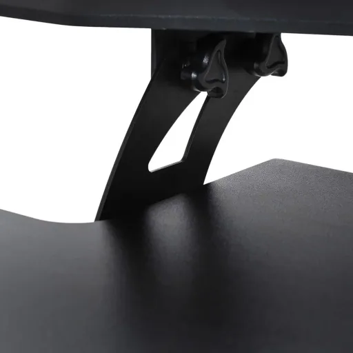 Höhenverstellbar Sitz-Steh-Schreibtisch Stehschreibtisch Schwarz L76 x B68 x H(12,5-42) cm