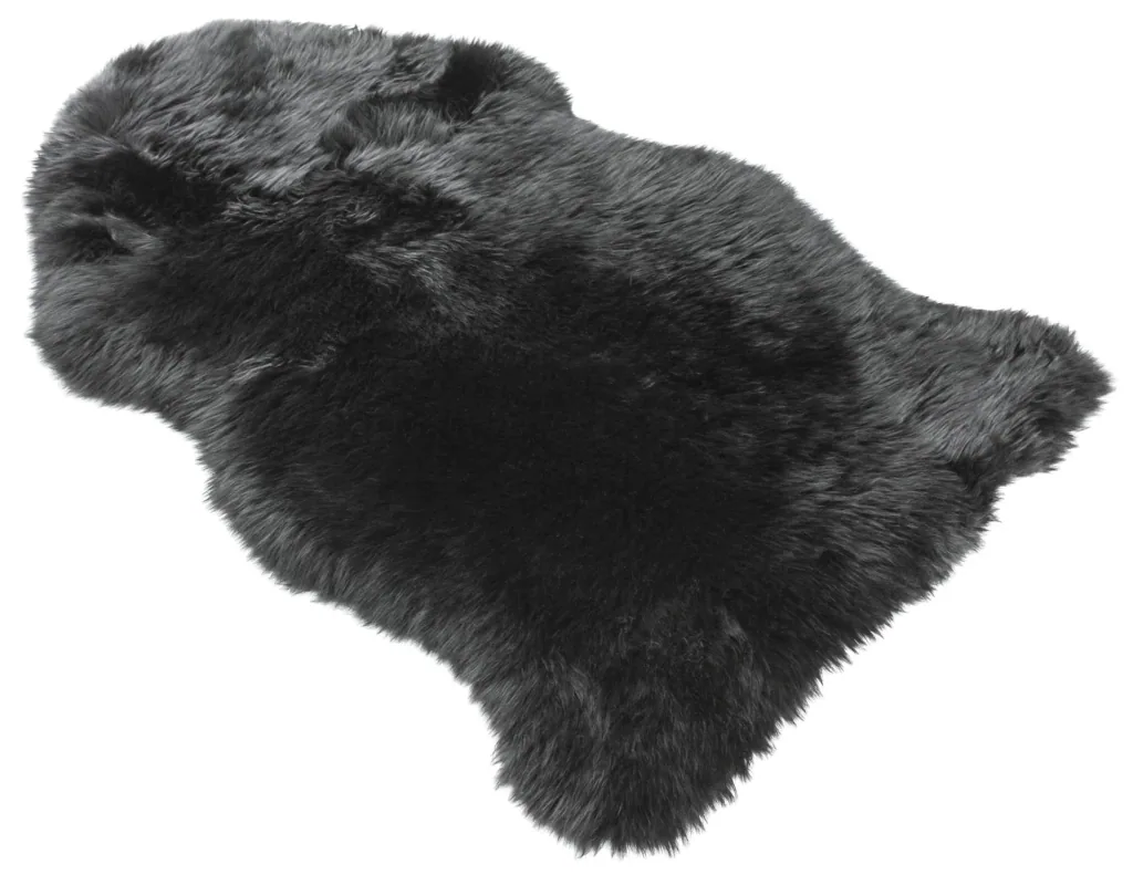 Lammfell in Tierform Blake schwarz 80-90 cm lang