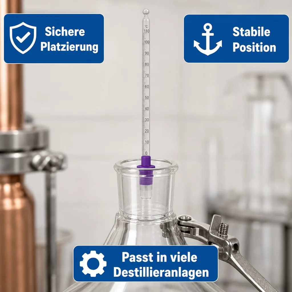 Thermometer mit Silikonkorken: Präzise Temperaturmessung für Alkohol, Öle & Hydrolate