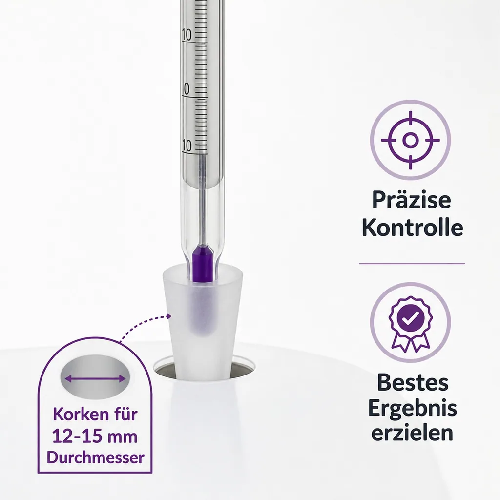 Thermometer mit Silikonkorken: Präzise Temperaturmessung für Alkohol, Öle & Hydrolate