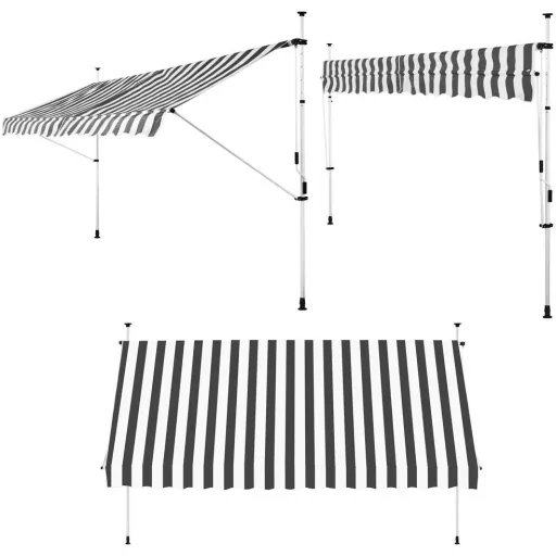Klemmmarkise 400cm weiß/grau