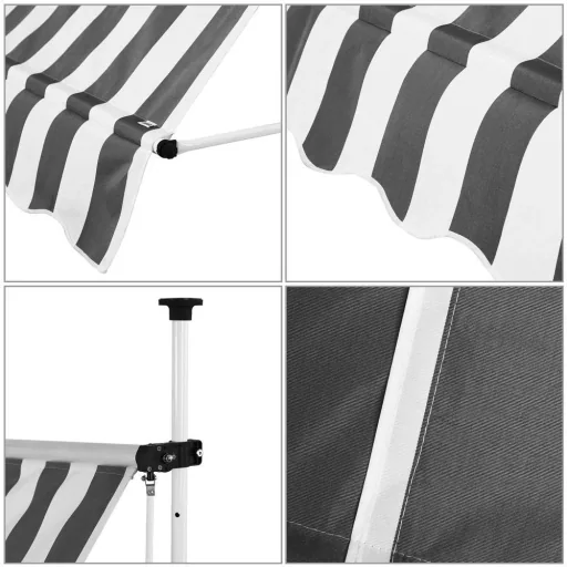 Klemmmarkise 400cm weiß/grau