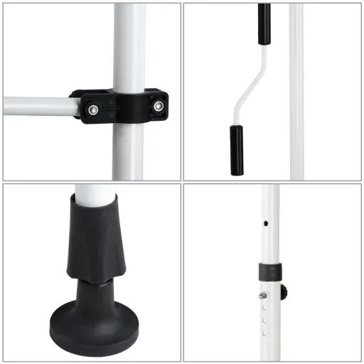 Klemmmarkise 400cm weiß/grau