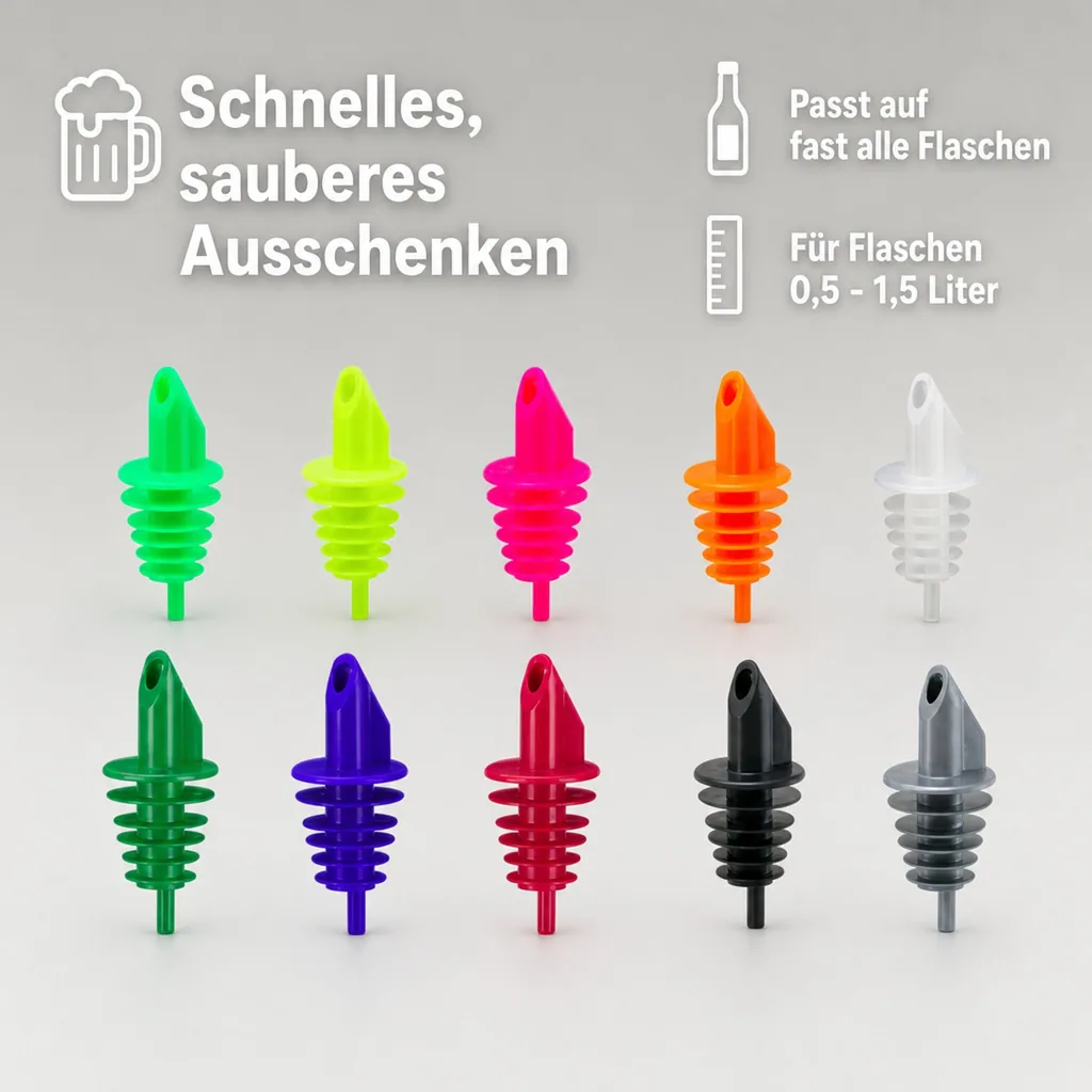 Ausgießer, Flaschenausgießer, Schnaps Dosierer für Flaschen Billy Neon Gelb - für fast alle Flaschengrößen von 0,5