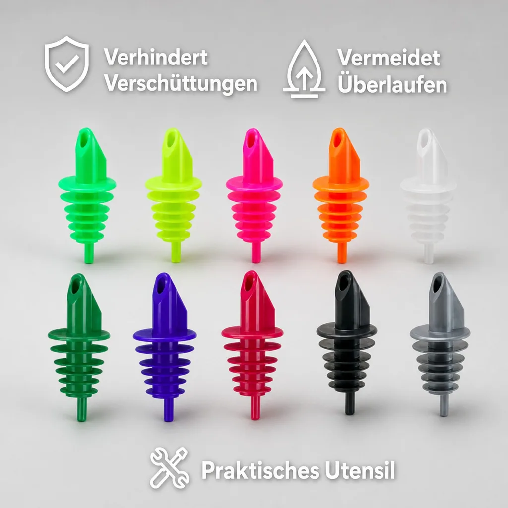 Ausgießer, Flaschenausgießer, Schnaps Dosierer für Flaschen Billy Neon Gelb - für fast alle Flaschengrößen von 0,5 - 1,5 L, 1 Stück
