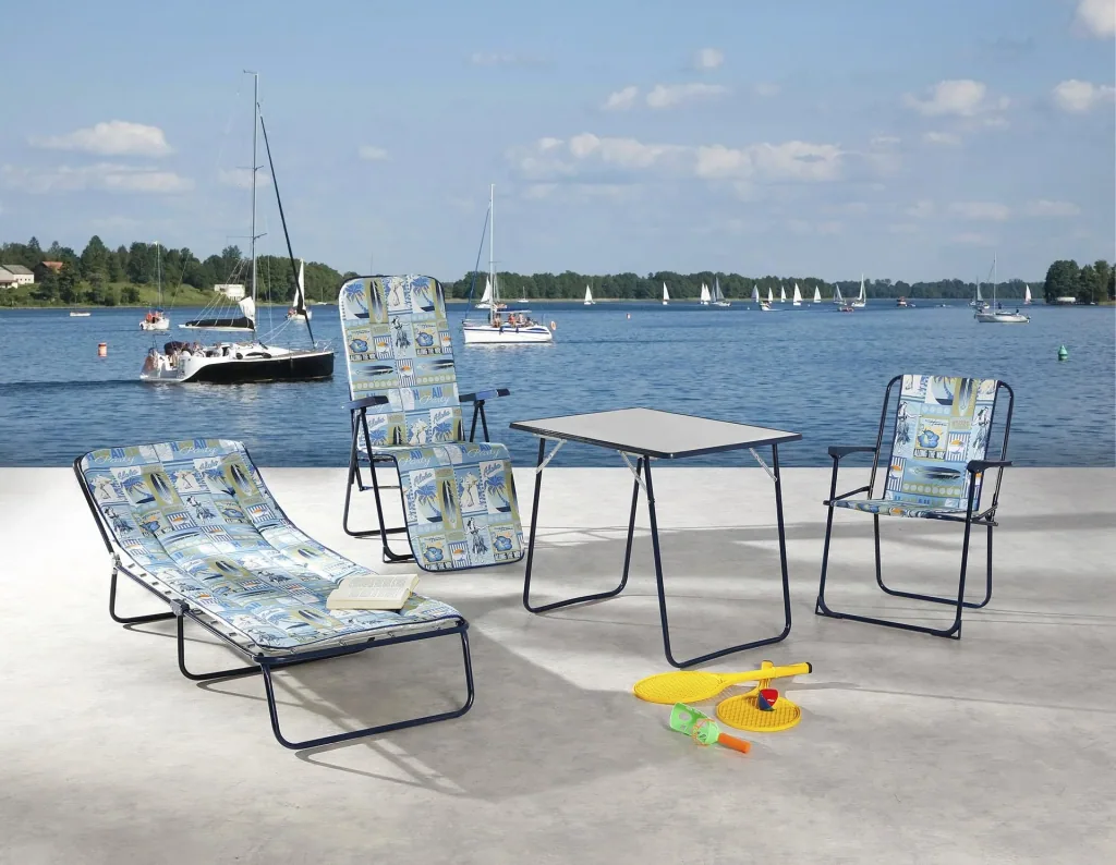 3-Bein-Liege "Chiemsee" - blau