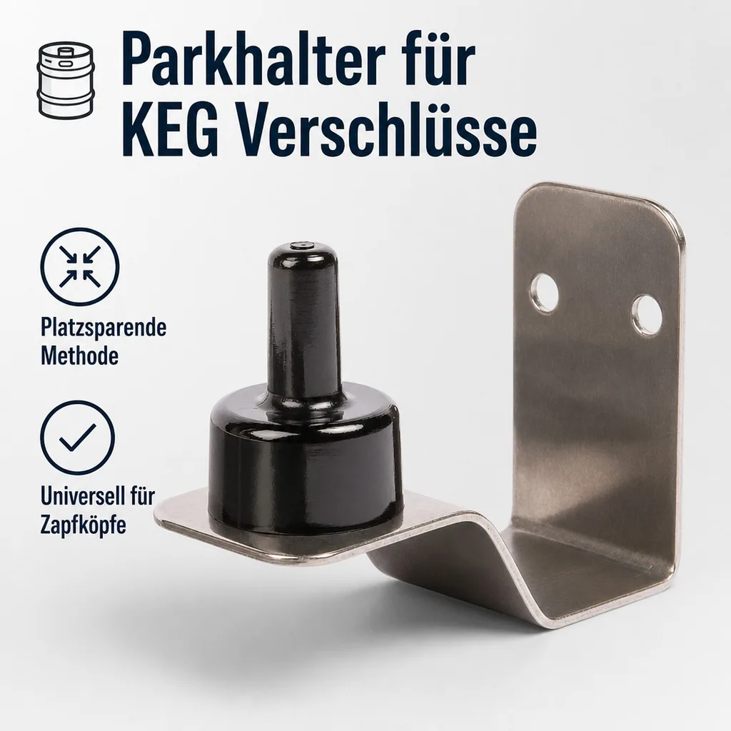 Parkhalter (Wandhalter) für KEG Verschluss (Zapfkopf)