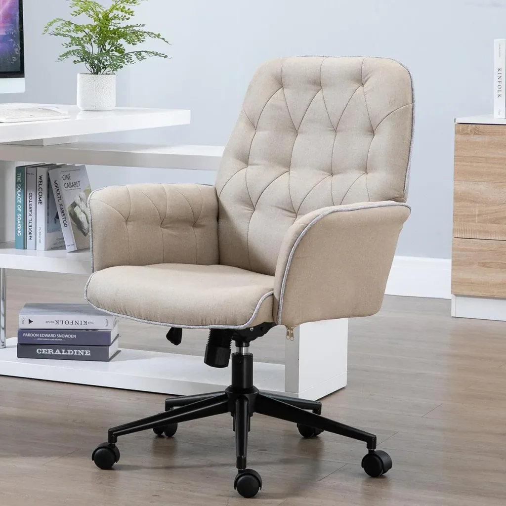 HOMCOM Bürostuhl mit Wippfunktion Drehstuhl Home-Office-Stuhl höhenverstellbarer Schreibtischstuhl ergonomisch 360°-Dreh