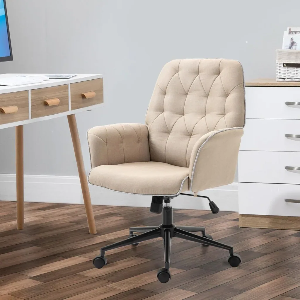 HOMCOM Bürostuhl mit Wippfunktion Drehstuhl Home-Office-Stuhl höhenverstellbarer Schreibtischstuhl ergonomisch 360°-Dreh