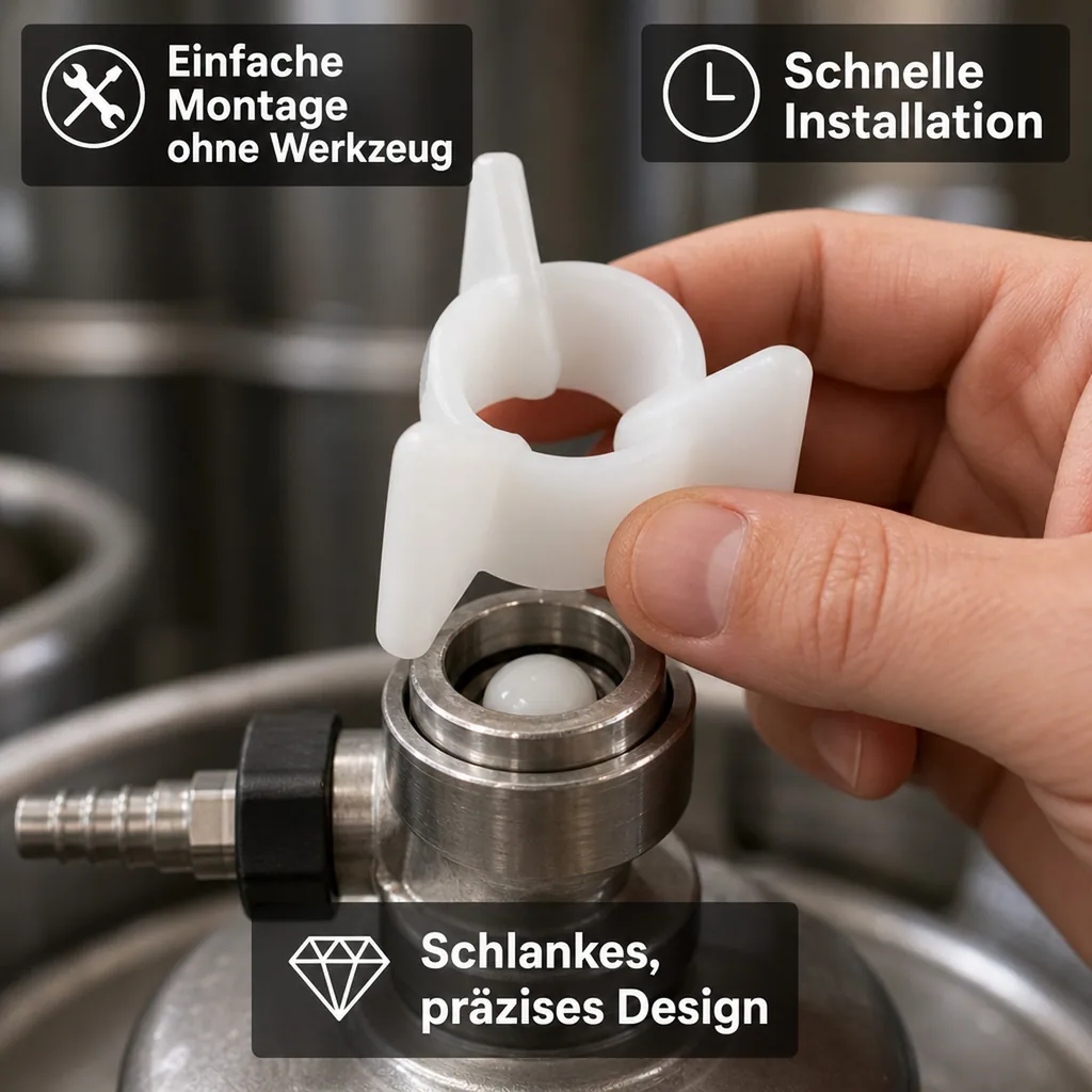 Kugelsicherung für Keg - Verschluss (Hiwi und Micro Matic), Bier frisch halten & Druck sichern