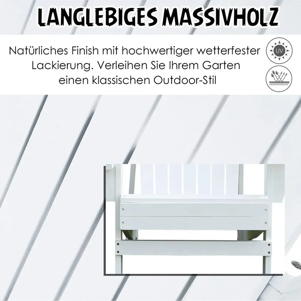 Gartenstuhl mit Getränkehalter weiß