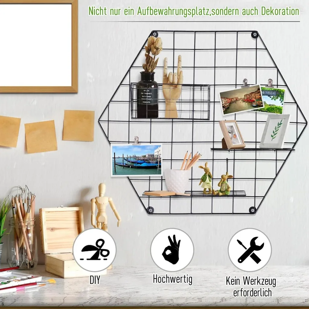 Metallgitter mit Korb/Reagle und Klammern schwarz