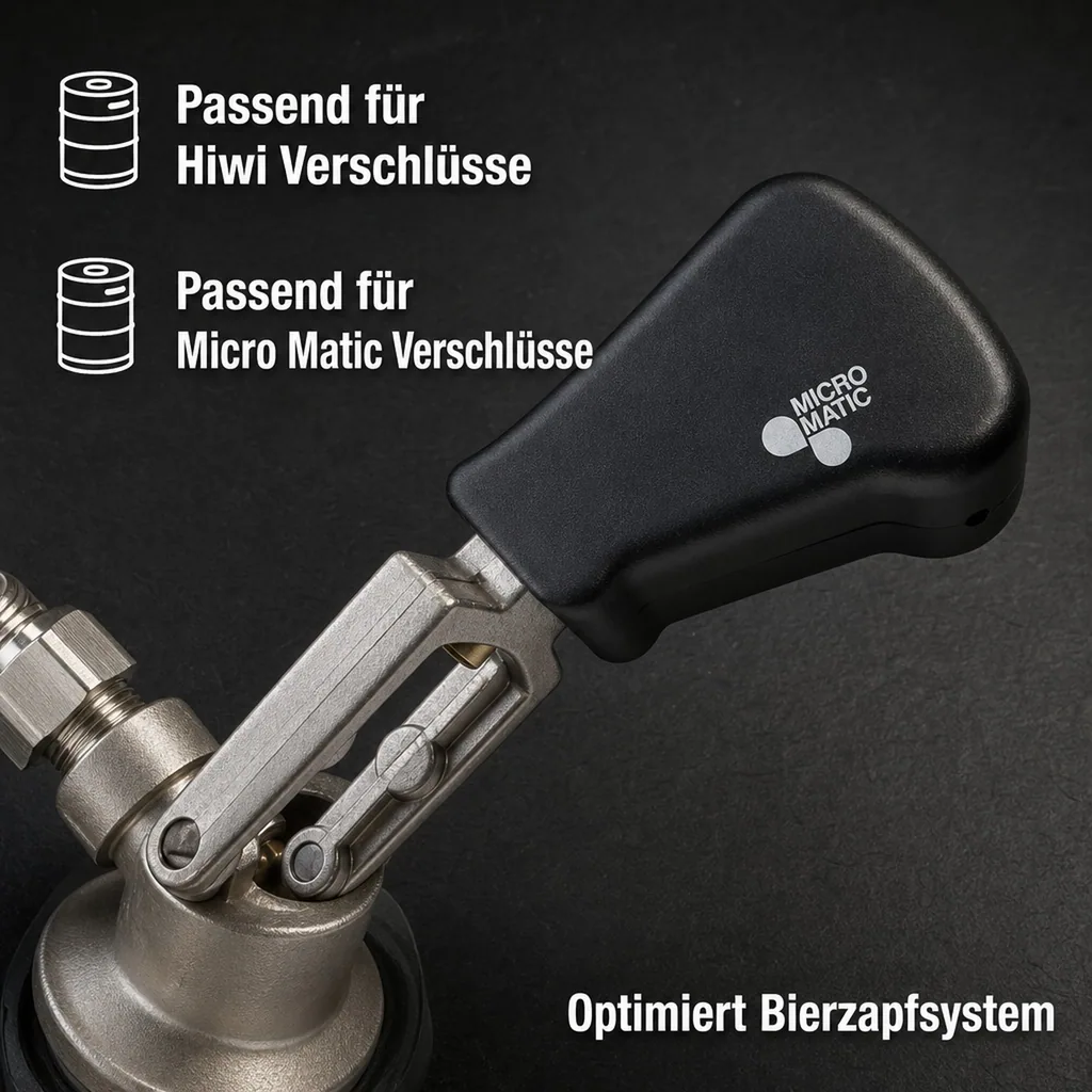ERGO Handgriff schwarz, mit Logo, für Keg - Verschluss (Hiwi und Micro Matic)