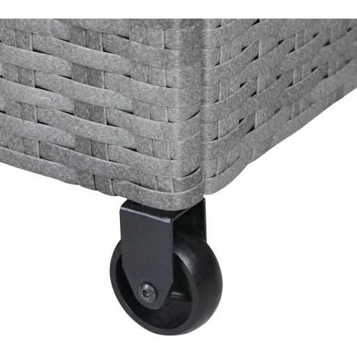 Aufbewahrungsbox Garten Poly Rattan Wasserdicht rollbar grau 122x56x61 cm