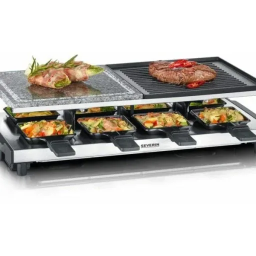 Raclette/Steengrill/Gourmetset - mit Stein und Grillplatte - Gourmets - 1400 Watt