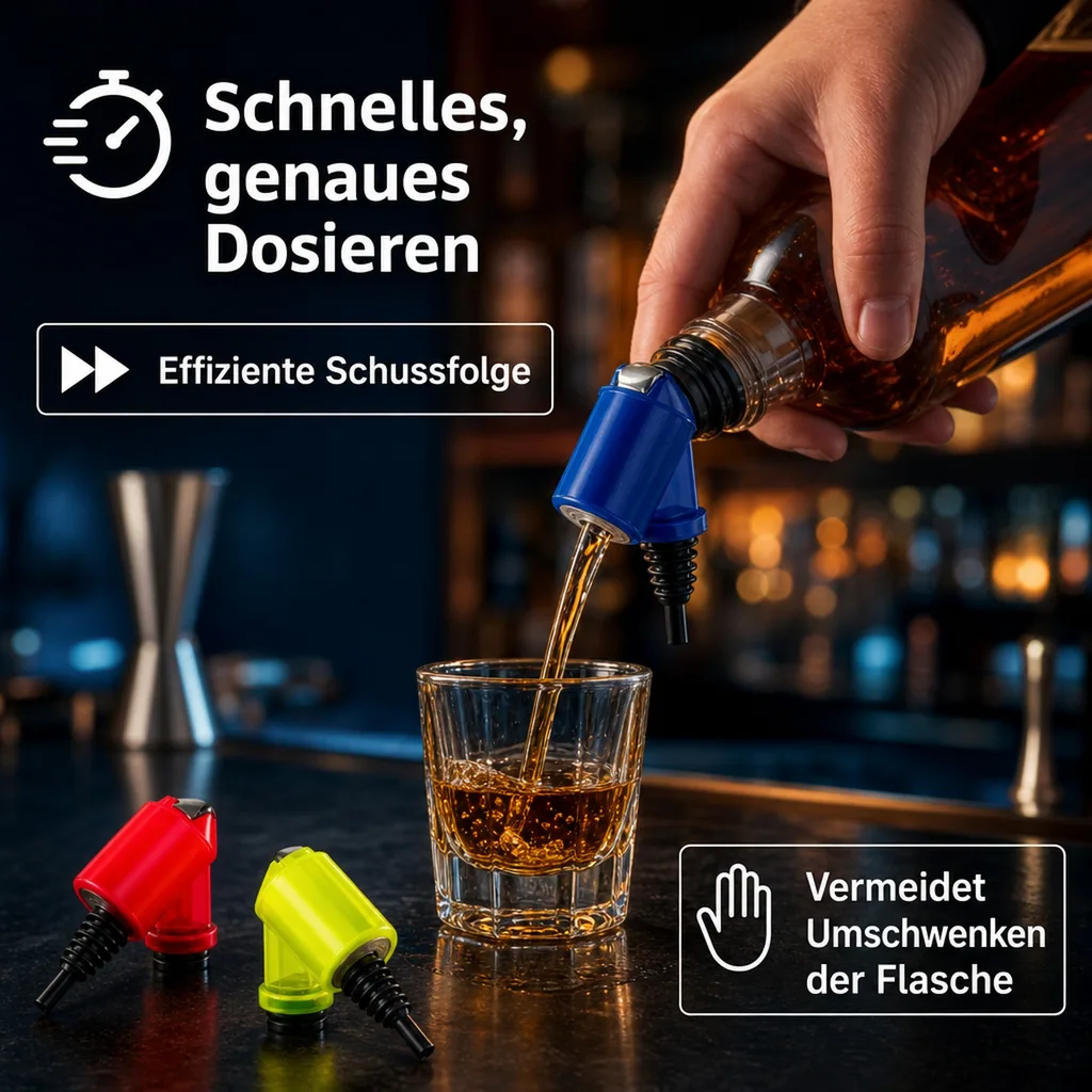 Flaschenportionierer, Ausgießer - Bottle Master 3000, rot, gelb, blau für 0,5 - 1,5 Liter Flaschen, Farbe Bottle Master 3000: blau
