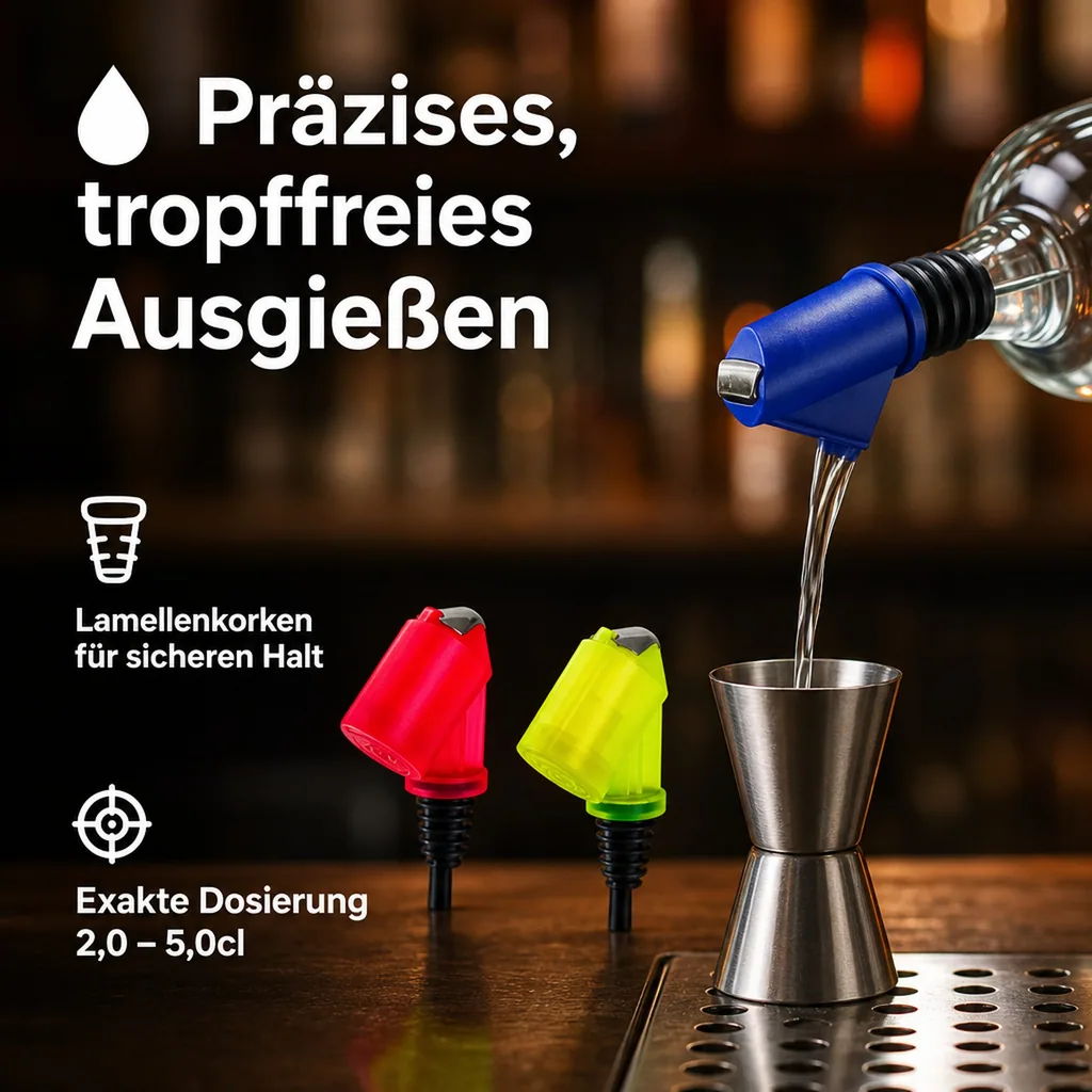 Flaschenportionierer, Ausgießer - Bottle Master 3000, rot, gelb, blau für 0,5 - 1,5 Liter Flaschen, Farbe Bottle Master 3000: blau