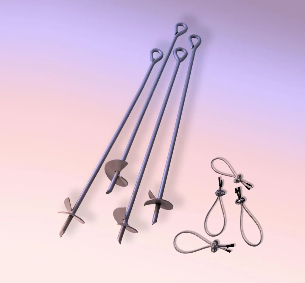 ShelterLogic Bodenanker-Set 69 cm 4 Stück Silber – Sturmanker für Weidezelt, Pavillon & Zelt