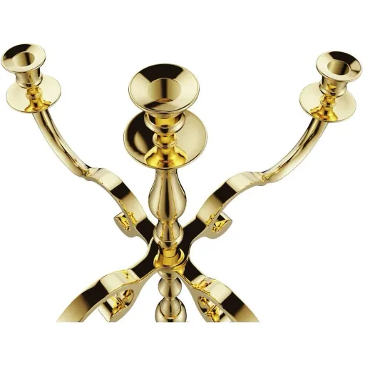 Kerzenhalter gold glänzendes Aluminium 40cm 5-armiger Kandelaber