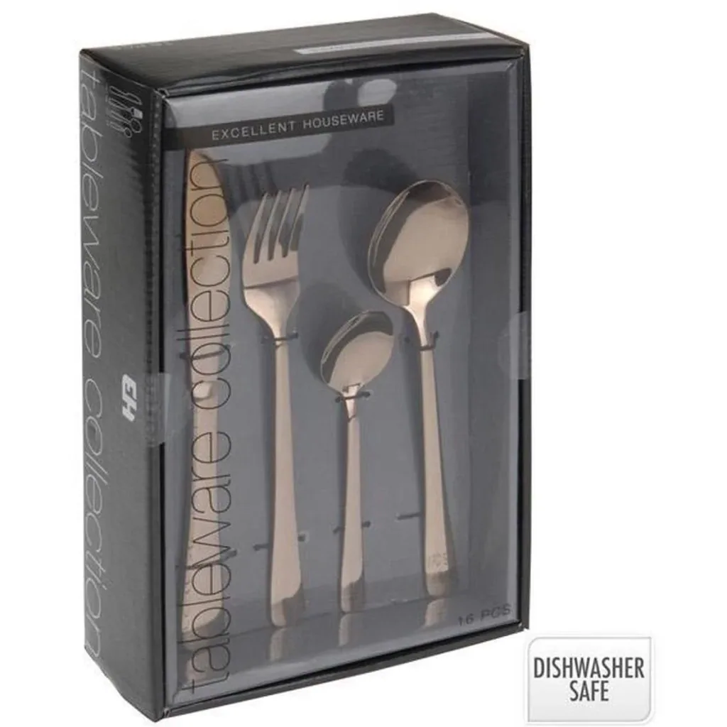 NL Besteckset - 16 Teile - 4 Personen - Kupfer