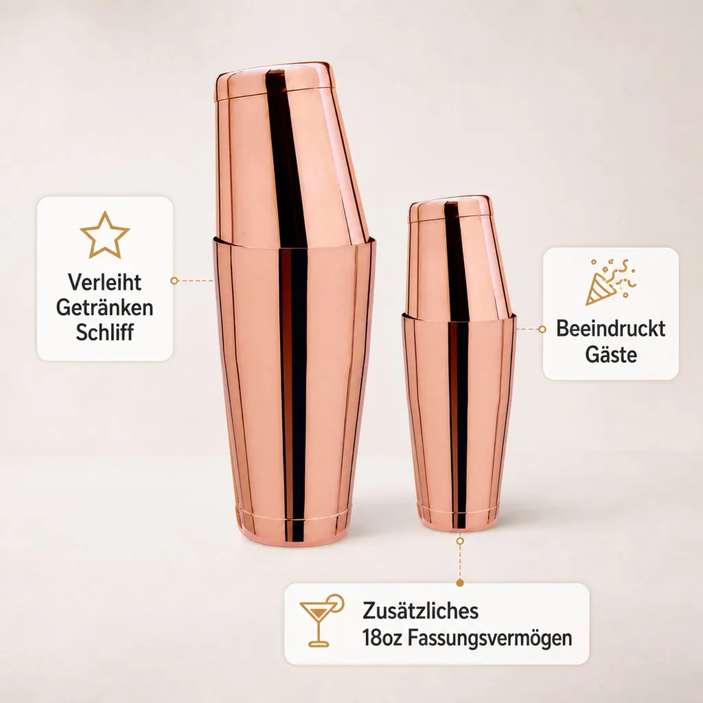 TIN in TIN Shaker, Edelstahl - Kupfer-Optik, 28oz/18oz