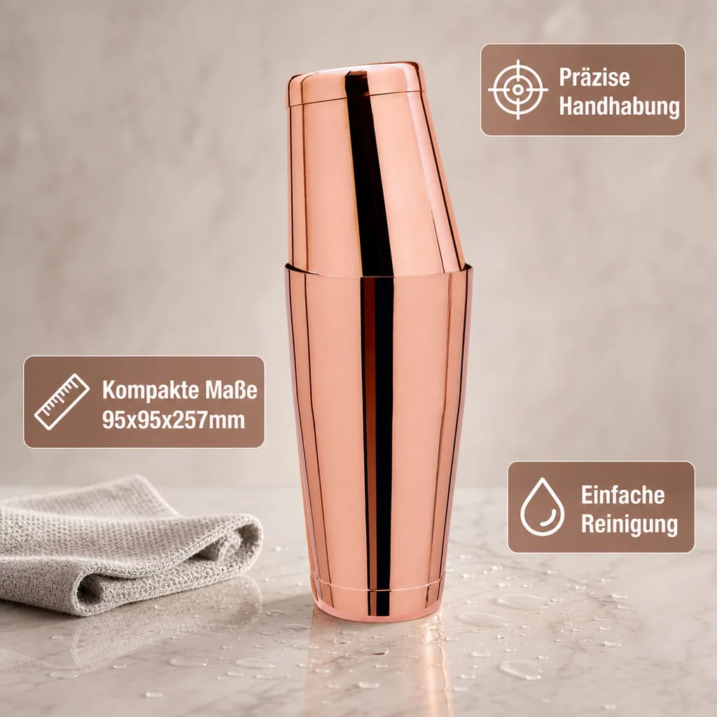 TIN in TIN Shaker, Edelstahl - Kupfer-Optik, 28oz/18oz