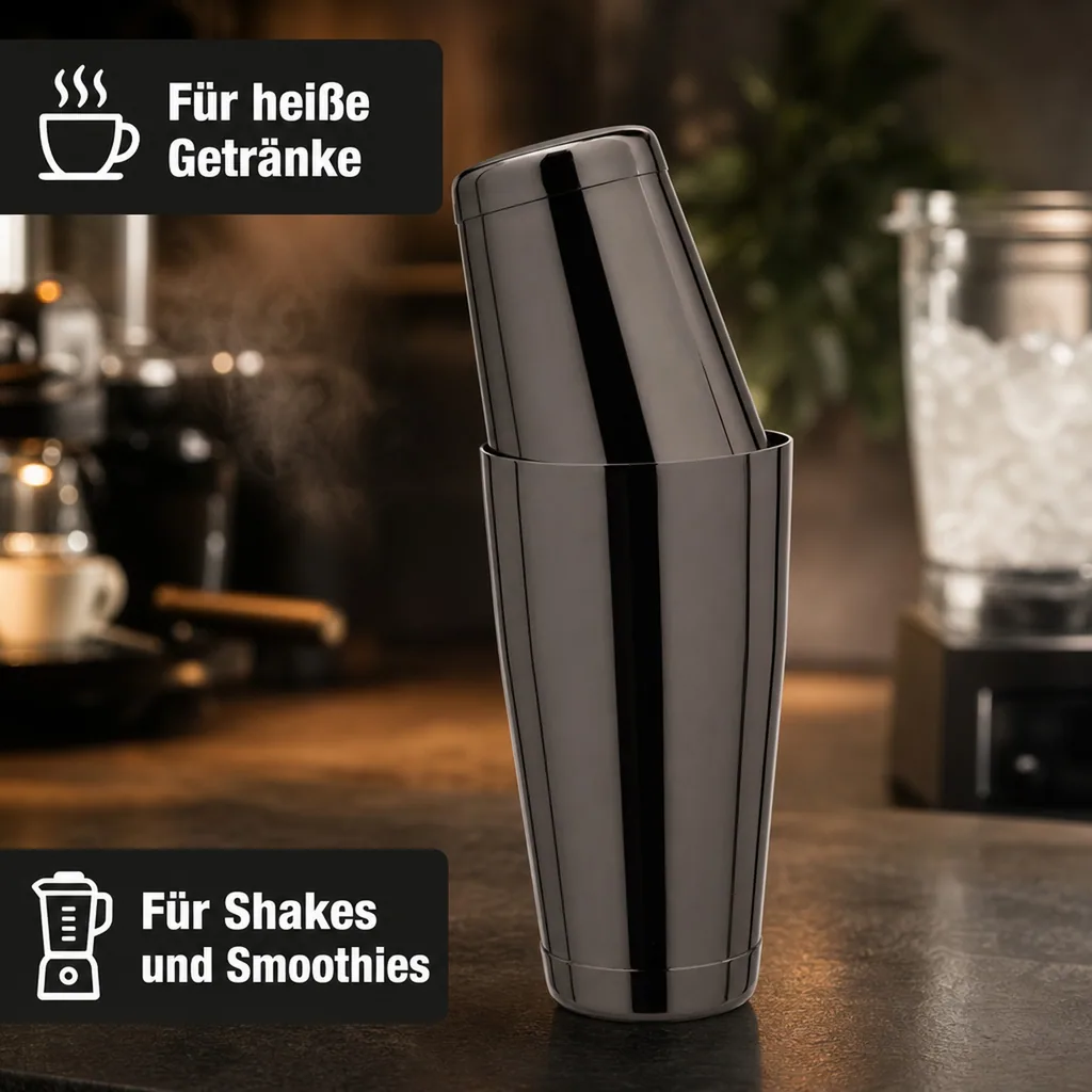 TIN in TIN Shaker, Edelstahl, GMB, Gunmetal black, 28oz/18oz