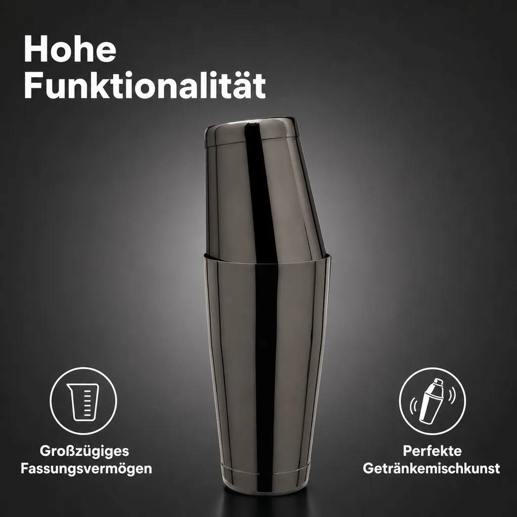 TIN in TIN Shaker, Edelstahl, GMB, Gunmetal black, 28oz/18oz