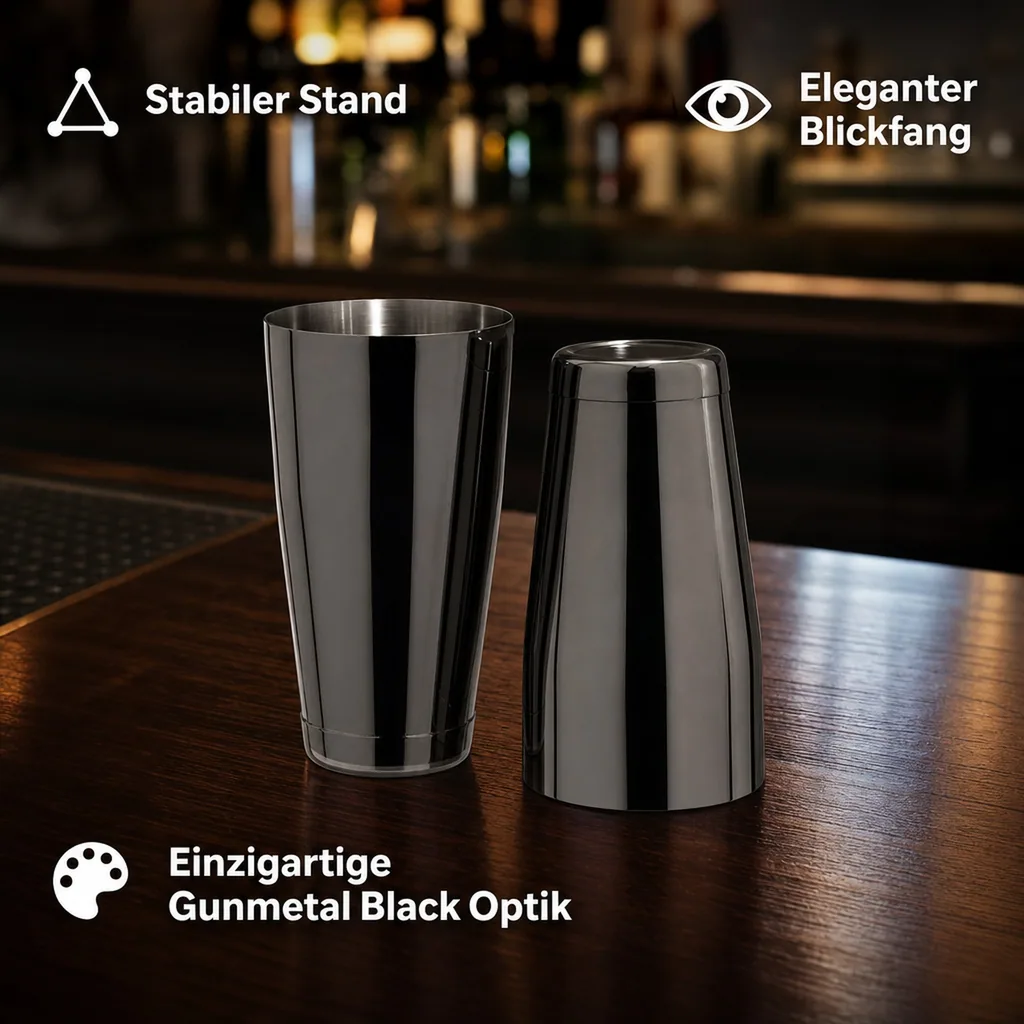 TIN in TIN Shaker, Edelstahl, GMB, Gunmetal black, 28oz/18oz