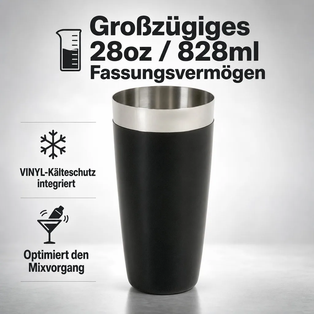 Boston Shaker Unterteil, Edelstahl, 28oz