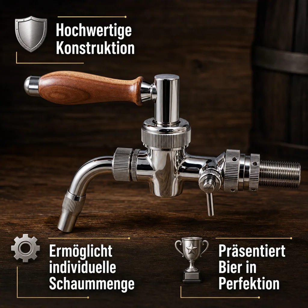 Kompensatorhahn, Zapfhahn Lindr Side Pull Nostalgie - Edelstahl