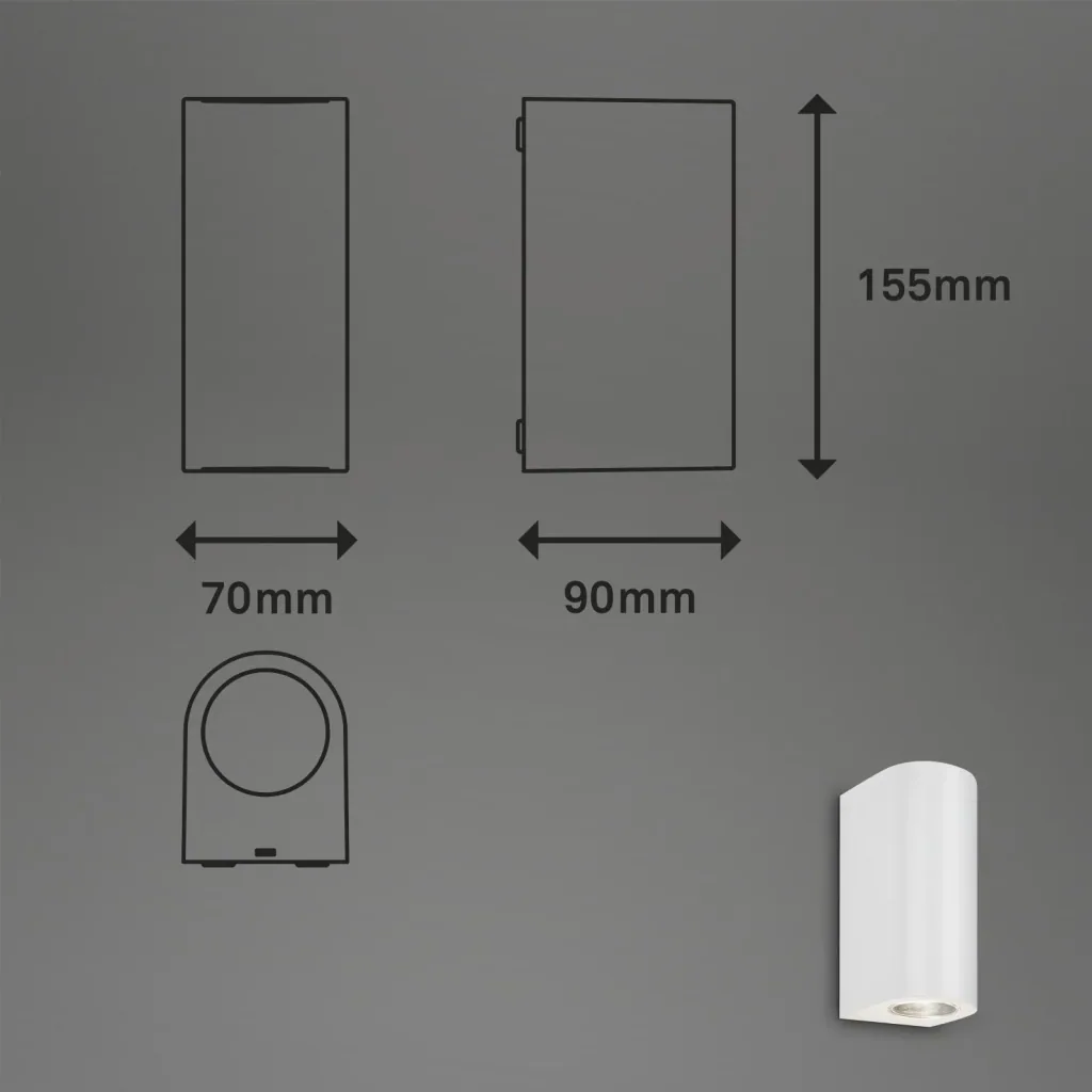 LED Außenleuchte, 2-flammig, IP44, Metall-Kunststoff / weiß, GU 10 Fassung, inklusive 2 x LED, 4,7 Watt, 400 lm, 4.000 K