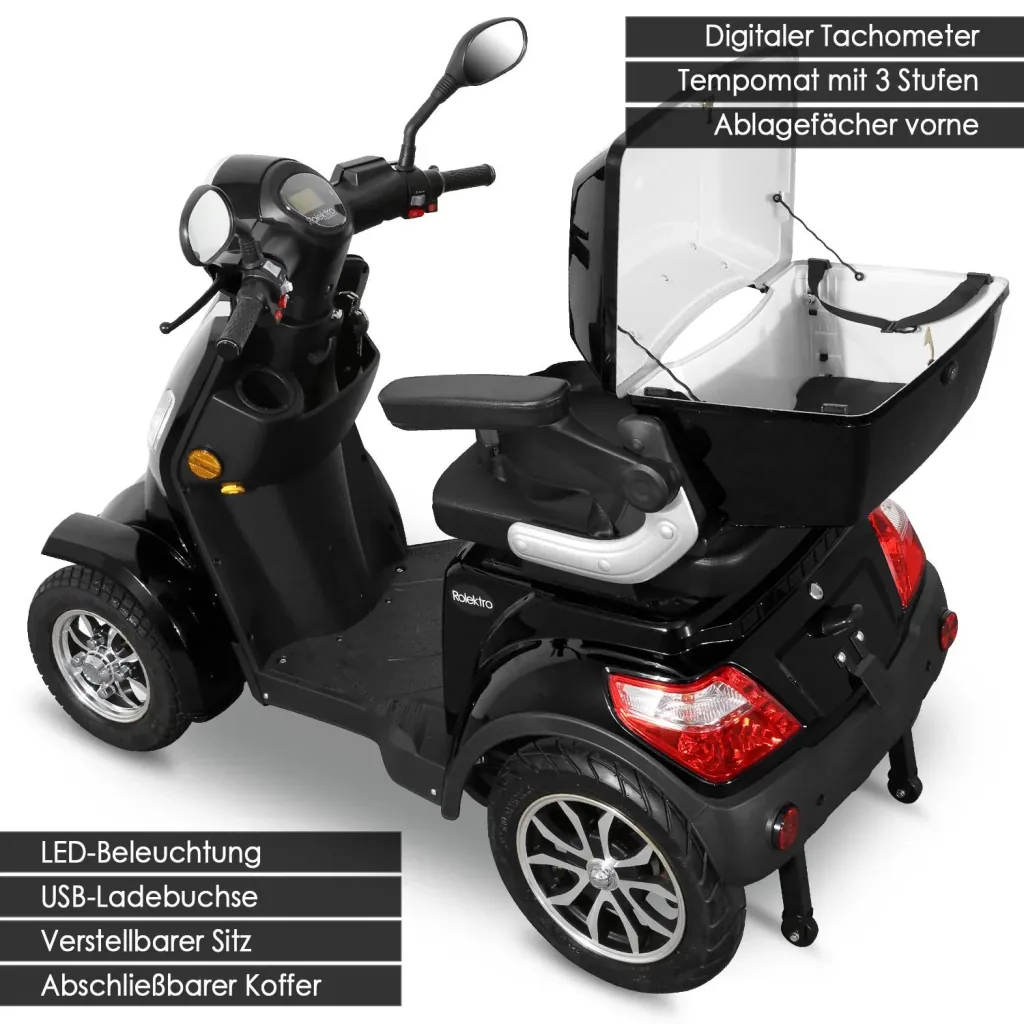 E-Quad 25 V. 2 Schwarz - 1.000 Watt + Straßenverkehrszulassung