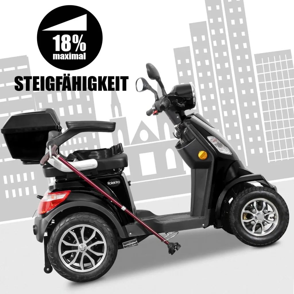 E-Quad 25 V. 2 Schwarz - 1.000 Watt + Straßenverkehrszulassung