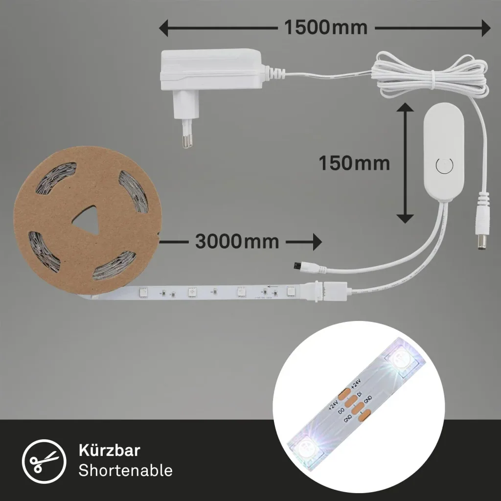 MAGIC RGB-LED Flexband, 3m, Musiksensor, 90 RGB-LEDs, 12W, Fernbedienung