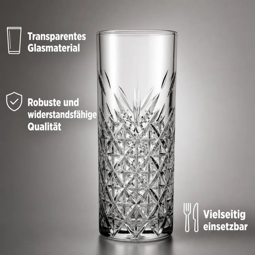 Longdrinkgläser, Trinkgläse - 12er-Set - Timeless, 295 ml
